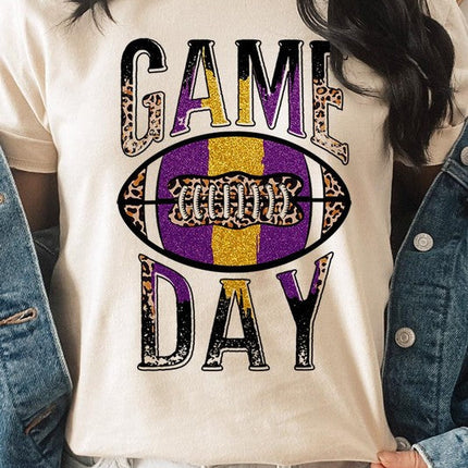 Game Day with Football Graphic Tee