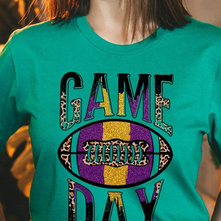 Game Day with Football Graphic Tee