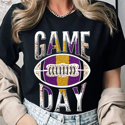 Game Day with Football Graphic Tee