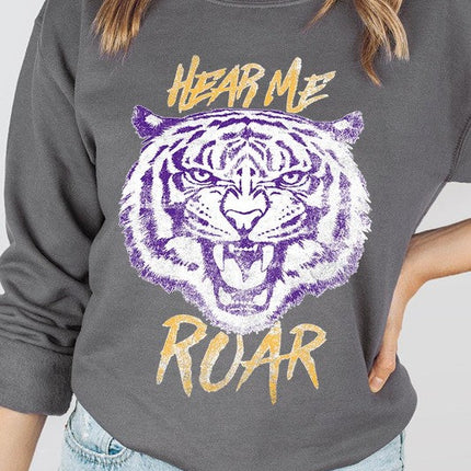 Hear Me Roar Tiger Graphic Fleece Sweatshirts