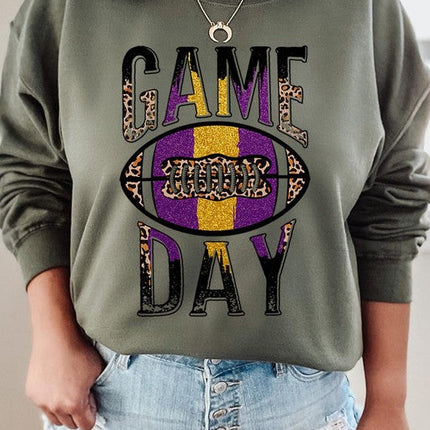 Game Day with Football Graphic Fleece Sweatshirts