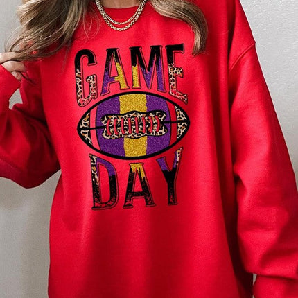 Game Day with Football Graphic Fleece Sweatshirts