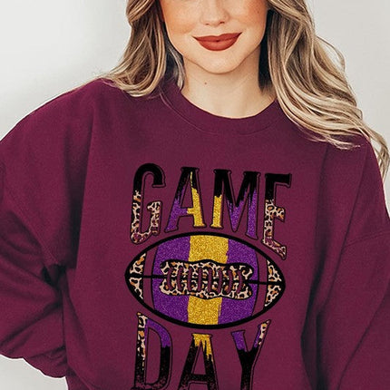 Game Day with Football Graphic Fleece Sweatshirts