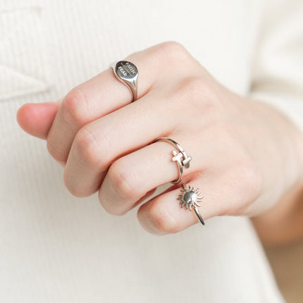 Silver Wrapped Cross Ring