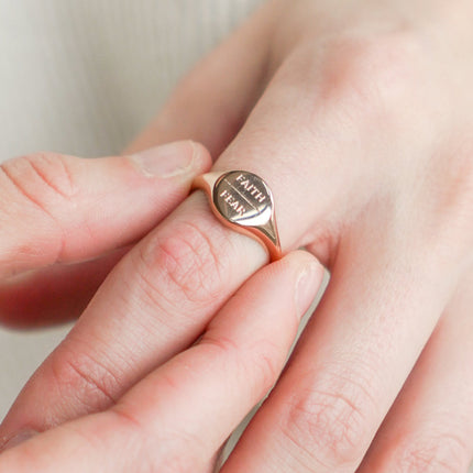 Rose Gold Faith Over Fear Ring