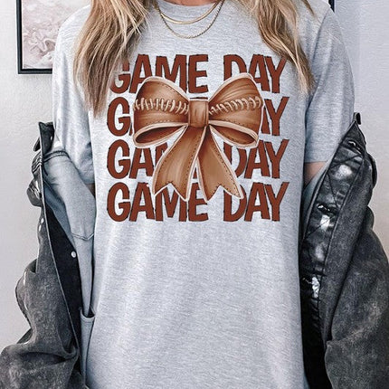 Game Day Football Bow Graphic Tee