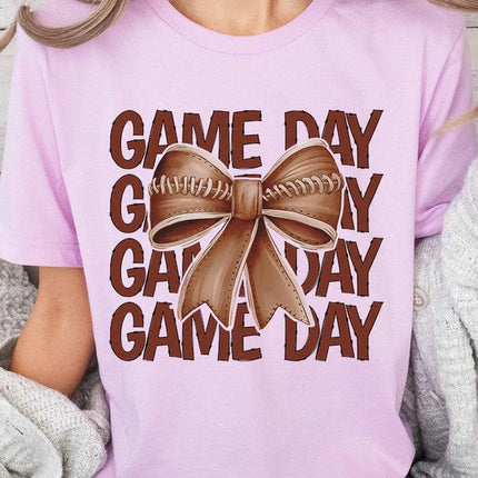 Game Day Football Bow Graphic Tee