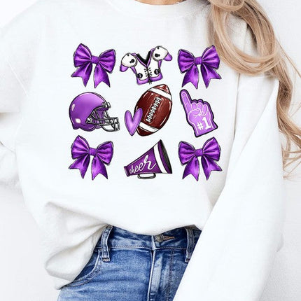 Purple Coquette Football Graphic Sweatshirts