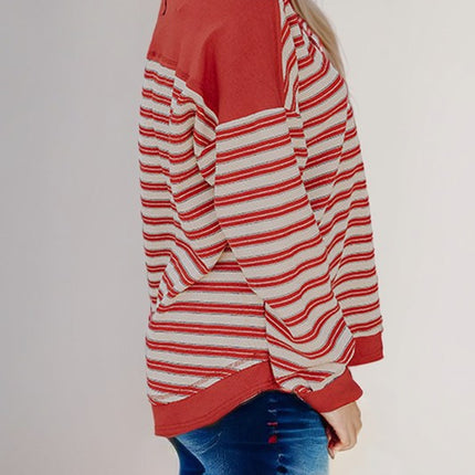Collared Button Drop Shoulder Oversized Blouse