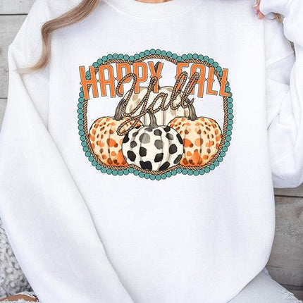 Happy Fall Y'all Graphic Fleece Sweatshirts