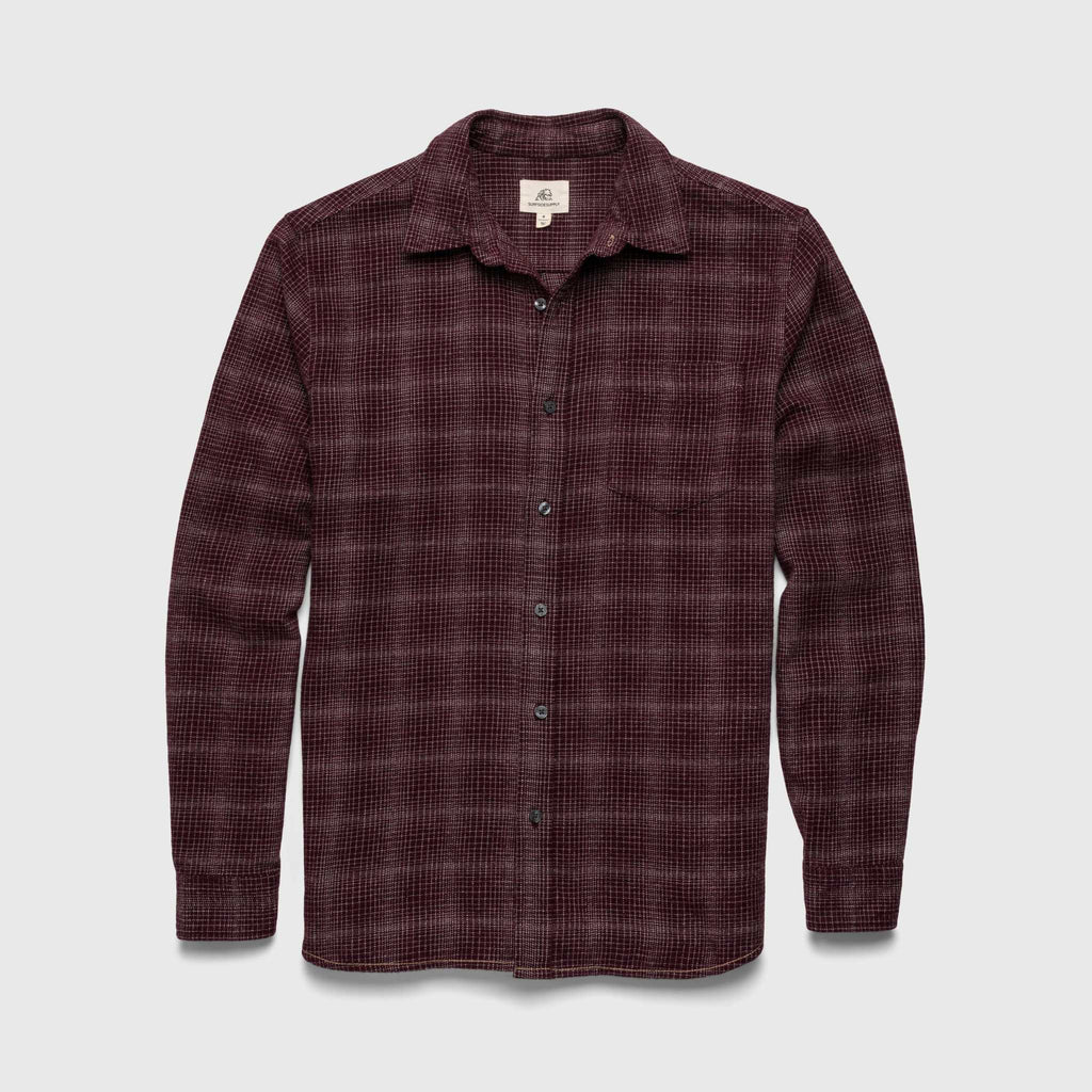 Brian Brushed Plaid Shirt - Cabernet Heather