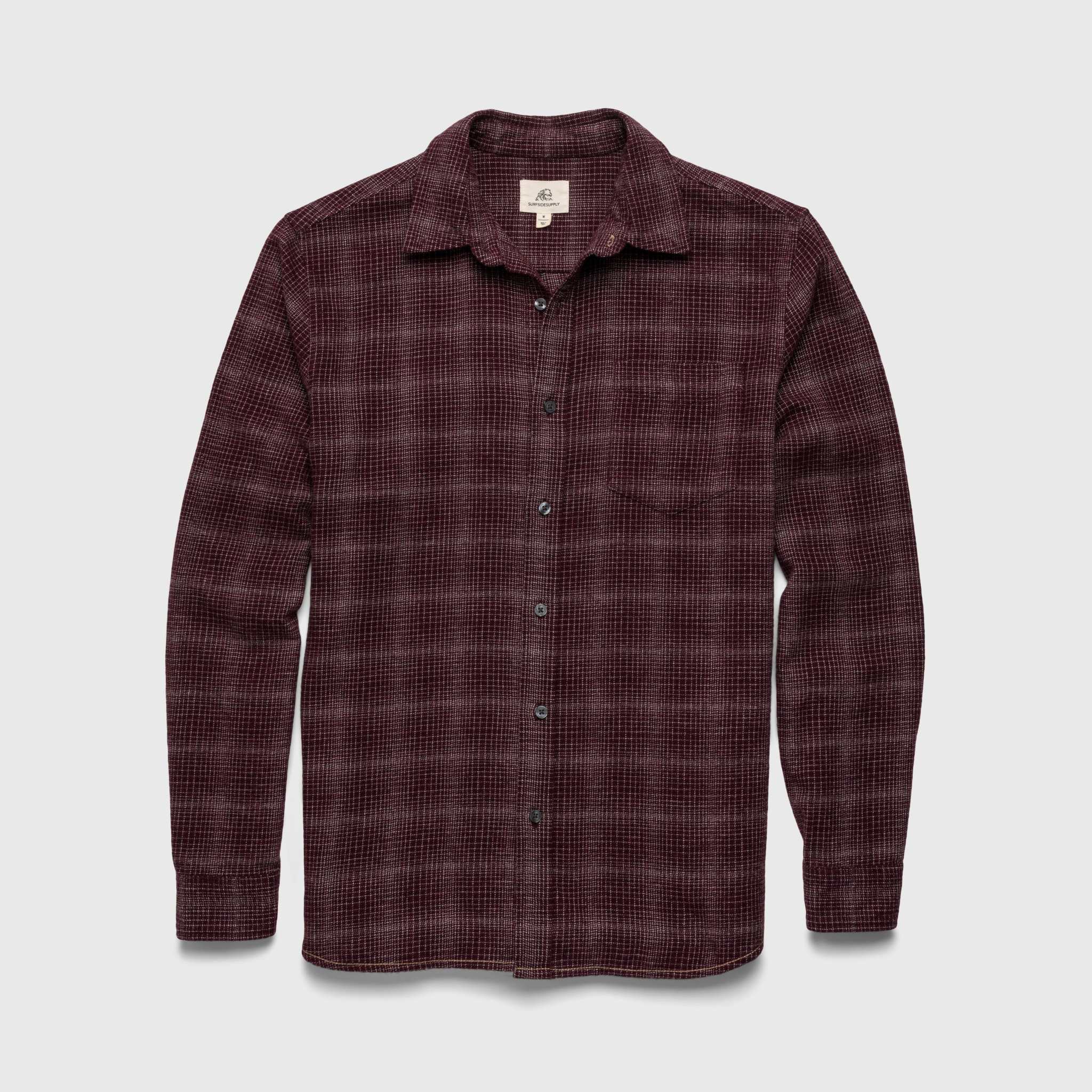 Brian Brushed Plaid Shirt - Cabernet Heather