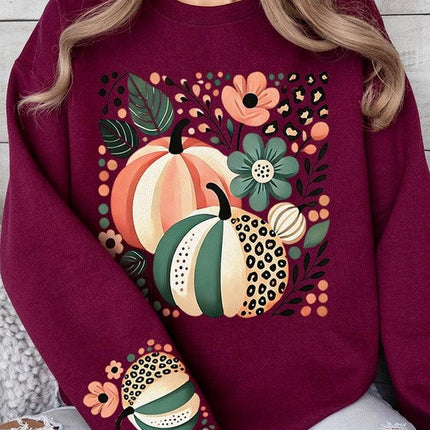 Boho Fall Leopard Pumpkins Graphic Sweatshirts