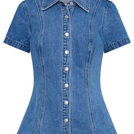 WOMEN FASHION DENIM TWO PIECE SHORT SET