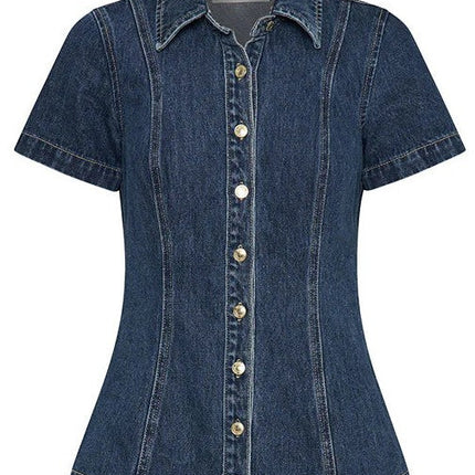 WOMEN FASHION DENIM TWO PIECE SHORT SET