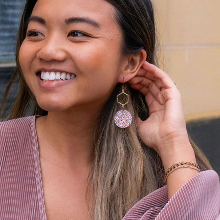 Layla Earrings - Rainbow Glitter