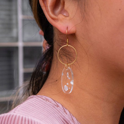 Rene Earrings - Silver Foil
