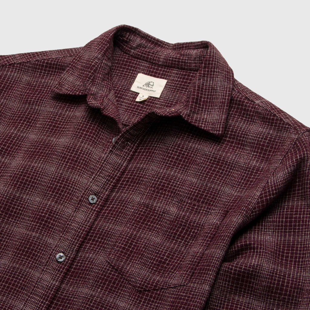 Brian Brushed Plaid Shirt - Cabernet Heather