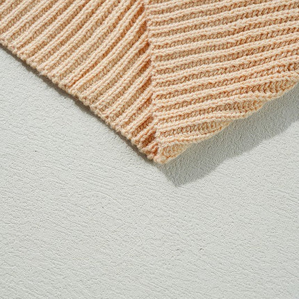 Cable Knit Drop Shoulder Side Slits Loose Sweater