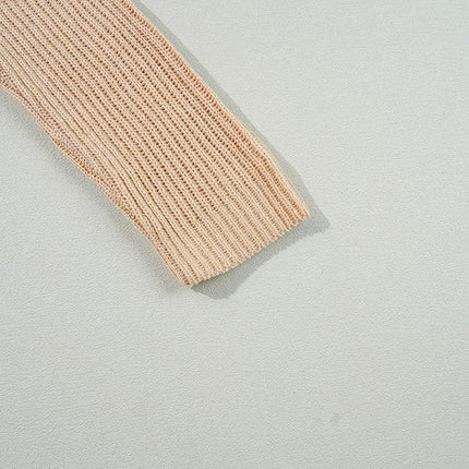 Cable Knit Drop Shoulder Side Slits Loose Sweater
