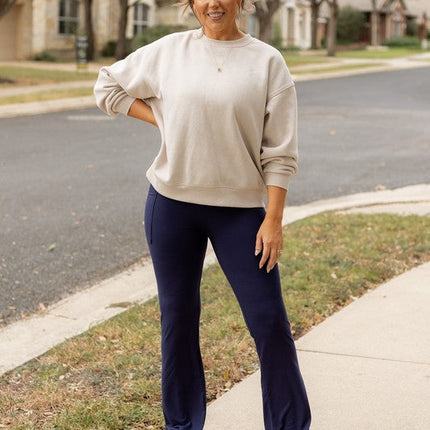 The Mila Navy Bootcut Leggings
