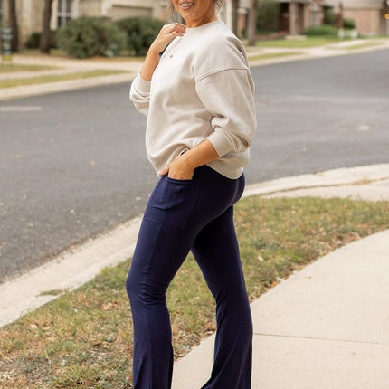 The Mila Navy Bootcut Leggings