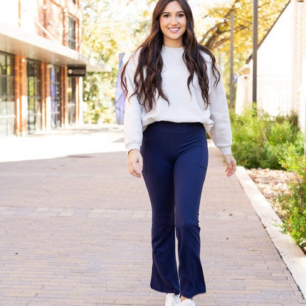 The Mila Navy Bootcut Leggings