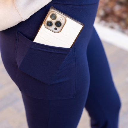 The Mila Navy Bootcut Leggings