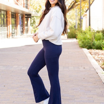The Mila Navy Bootcut Leggings