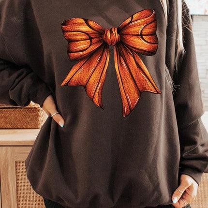 Coquette Basketball Bow Graphic Fleece Sweatshirt