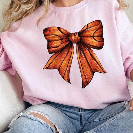 Coquette Basketball Bow Graphic Fleece Sweatshirt