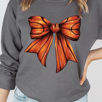 Coquette Basketball Bow Graphic Fleece Sweatshirt