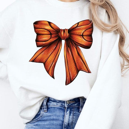 Coquette Basketball Bow Graphic Fleece Sweatshirt