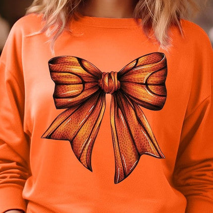 Coquette Basketball Bow Graphic Fleece Sweatshirt