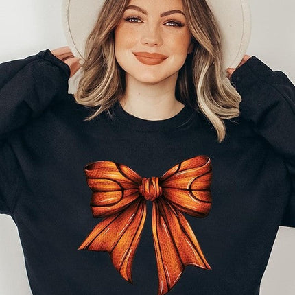 Coquette Basketball Bow Graphic Fleece Sweatshirt