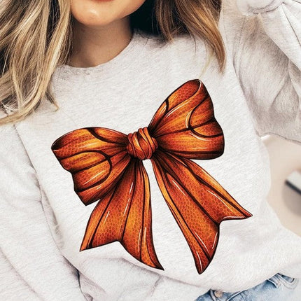 Coquette Basketball Bow Graphic Fleece Sweatshirt