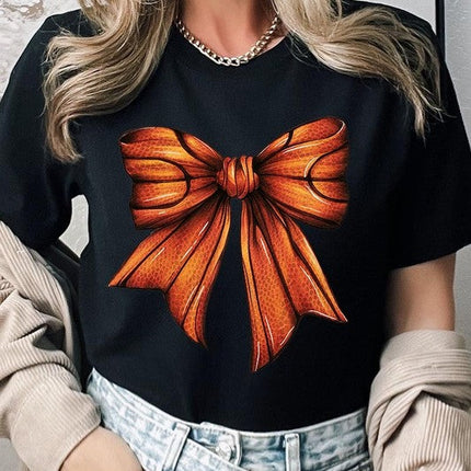 Coquette Basketball Bow Graphic Tee