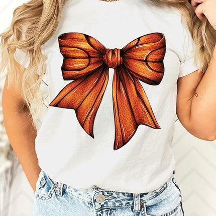 Coquette Basketball Bow Graphic Tee