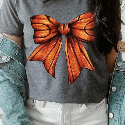 Coquette Basketball Bow Graphic Tee