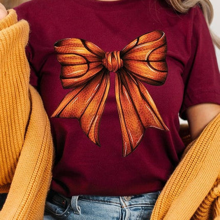 Coquette Basketball Bow Graphic Tee