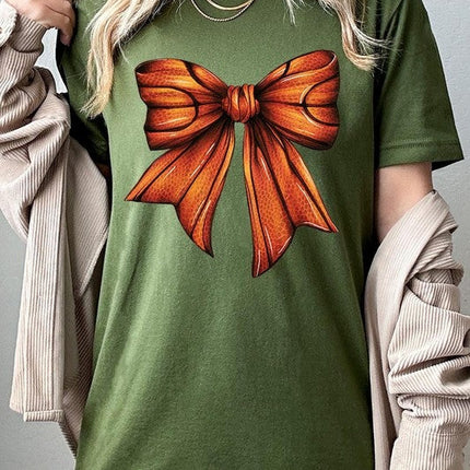 Coquette Basketball Bow Graphic Tee
