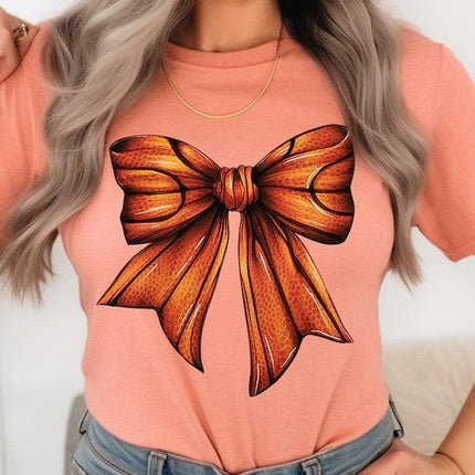 Coquette Basketball Bow Graphic Tee
