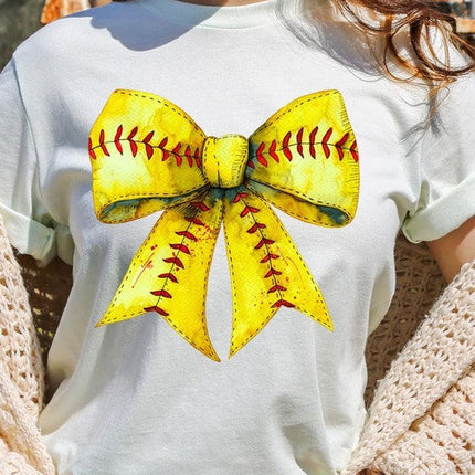 Retro Softball Bow Graphic Tee