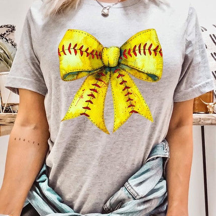 Retro Softball Bow Graphic Tee