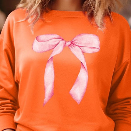 Pink Coquette Bow Graphic Sweatshirt