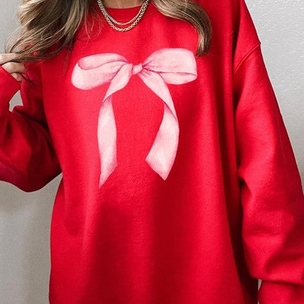 Pink Coquette Bow Graphic Sweatshirt