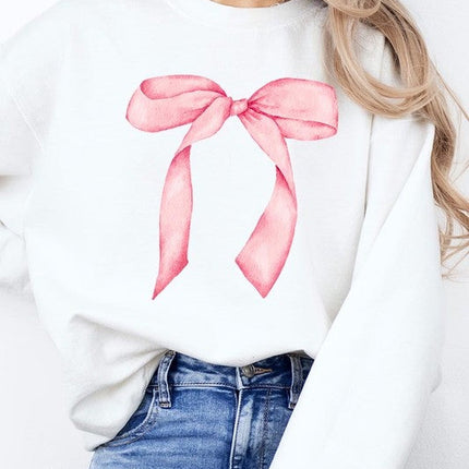 Pink Coquette Bow Graphic Sweatshirt
