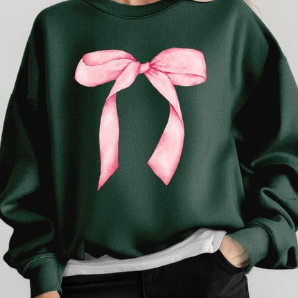 Pink Coquette Bow Graphic Sweatshirt