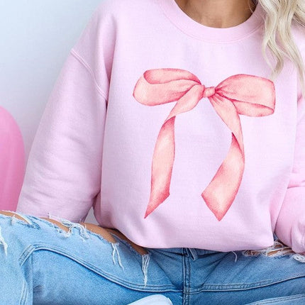 Pink Coquette Bow Graphic Sweatshirt