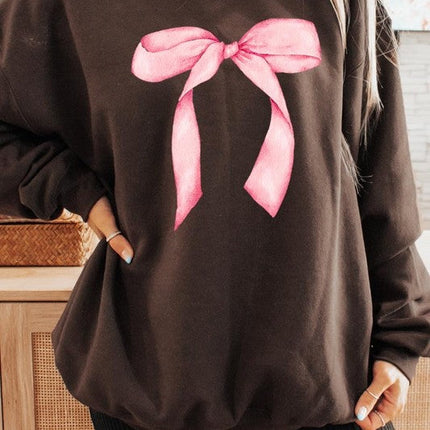 Pink Coquette Bow Graphic Sweatshirt